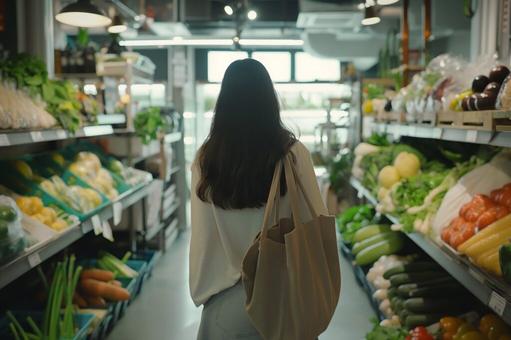 zero waste grocery shopping reusable bags